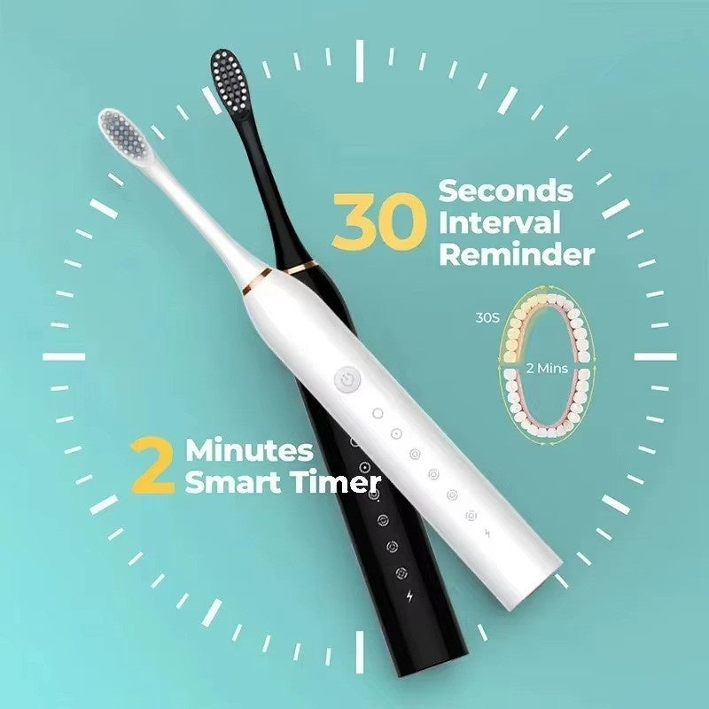 6 Modes Sonic Electric Toothbrushes for Adults Kids Smart Timer Rechargeable
