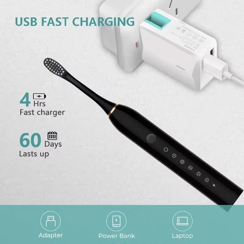6 Modes Sonic Electric Toothbrushes for Adults Kids Smart Timer Rechargeable