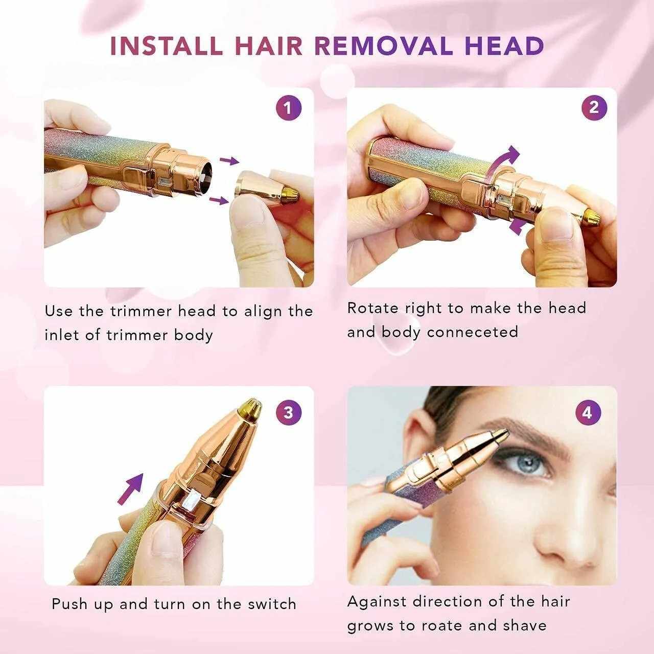 2 in 1 Eyebrow Trimmer & Facial Hair Remover