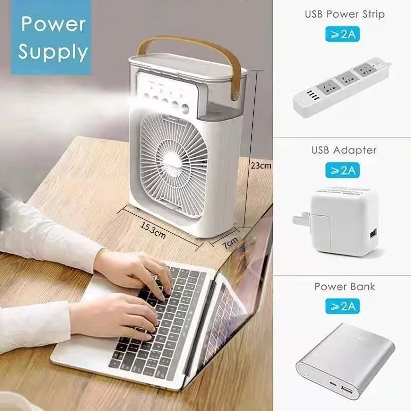 Rechargeable 4 In 1 Fan Air Mini Cooler