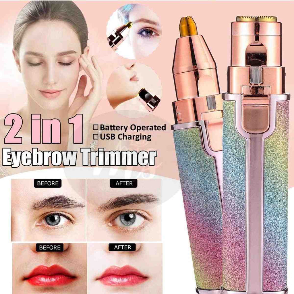 2 in 1 Eyebrow Trimmer & Facial Hair Remover