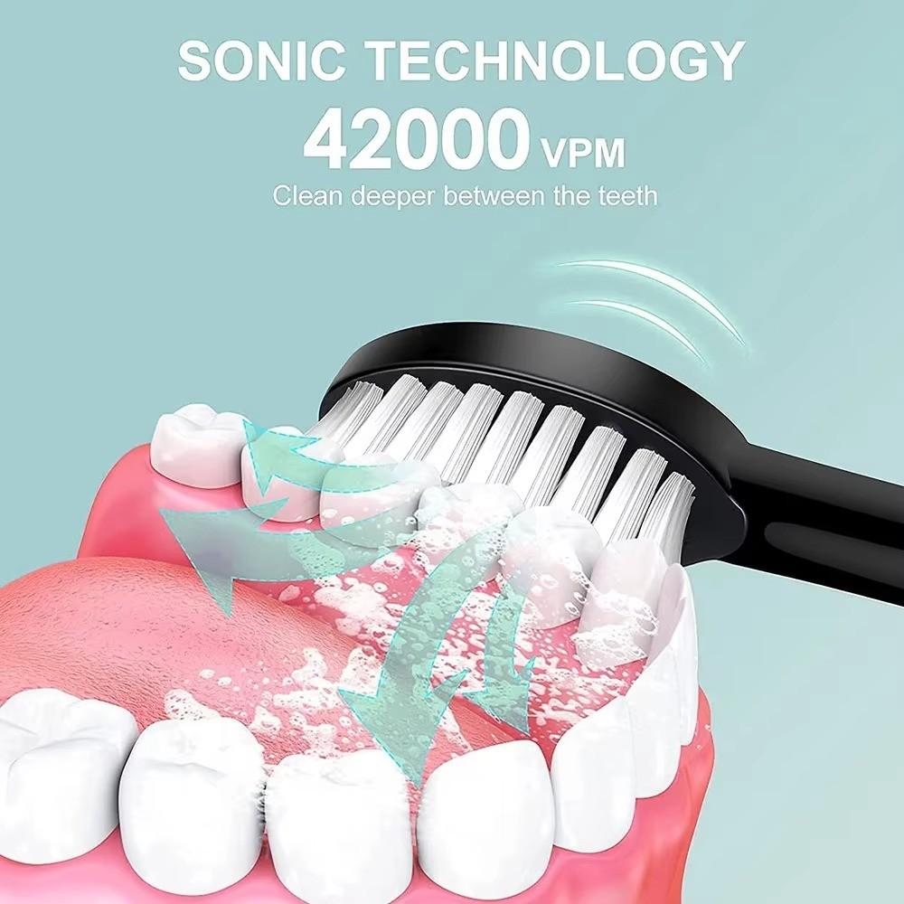 6 Modes Sonic Electric Toothbrushes for Adults Kids Smart Timer Rechargeable